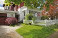 Classic large craftsman old American house exterior. Royalty Free Stock Photo