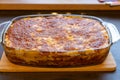 Classic Lasagna with bolognese sauce in a baking dish Royalty Free Stock Photo