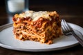 classic lasagna with layers of pasta, cheese, and meat sauce
