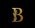 Classic Letter B Icon. Luxury Gold alphabet arts logo. Vintage Alphabetical Icon for book design, brand name, stamp, Restaurant,