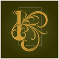 Classic letter K monogram logo ornate flourish