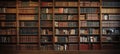 Classic Library Bookshelf Full of Books