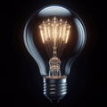 Classic light bulb isolated against black