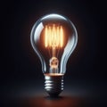 Classic light bulb isolated against black