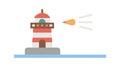 Classic lighthouse icon, a timeless maritime symbol, vector design Generative AI Royalty Free Stock Photo
