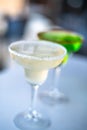 Classic lime margarita cocktail. Very shallow focus image Royalty Free Stock Photo