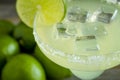 Classic Lime Margarita Drinks Royalty Free Stock Photo