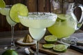 Classic Lime Margarita Drinks Royalty Free Stock Photo
