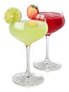 Classic lime and strawberry daiquiri cocktail Royalty Free Stock Photo