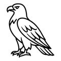 A classic line drawing of a majestic eagle perched in a poised stance Royalty Free Stock Photo