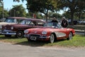 Classic little old red sportscar Royalty Free Stock Photo