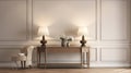 Classic Living Room Interior Showcases a Stunning Console Table. Generative AI