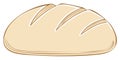 Classic Loaf of Bread with Scoring Simple Illustration Royalty Free Stock Photo