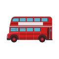 Classic london bus icon, flat design Royalty Free Stock Photo