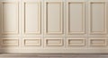 Classic luxury beige empty interior with wall molding panels