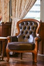 Classic luxury leather chair. Home and office interior