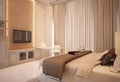 classic luxury master bedroom interior design idea Royalty Free Stock Photo