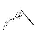 Classic magic stick with stars, fairy tale icon, wand vector