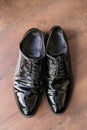 Classic male black leather shoes Royalty Free Stock Photo