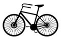 Classic man bike black silhouette vector illustration isolated on white background. Mountain bicycle Royalty Free Stock Photo