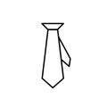 Classic man tie outline vector black icon. EPS 10. Elegan men accessory sign... Formal dress code garment element badge.