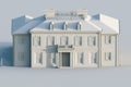 Classic mansion house. Computer visualization in grey colors. 3d render Royalty Free Stock Photo