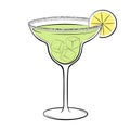 Classic Margarita Cocktail vector illustration