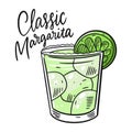 Classic Margarita. Colorful cartoon vector illustration. Isolated on white background
