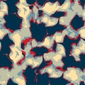 Classic marine blue red yellow seamless texture. Modern retro swim wear fashion allover print. Memphis style masculine