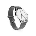 Classic men watch. White dial and black leather bracelet Royalty Free Stock Photo