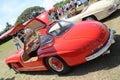 Classic mercedes sports car and cabin Royalty Free Stock Photo