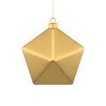 Classic metallic golden polygonal Christmas tree hanging bauble for festive winter holiday vector