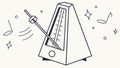 Classic Metronome with Musical Notes Rhythm, vector design Generative AI Royalty Free Stock Photo