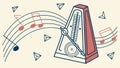 Classic Metronome with Musical Notes Vector Graphic, vector design Generative AI Royalty Free Stock Photo