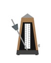 Classic Metronome with pendulum in motion. Equipment of music and beat mechanism. Vector Illustration Royalty Free Stock Photo