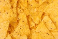 Classic mexican snack - nachos background, top view.