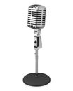 Classic microphone on black stand Royalty Free Stock Photo