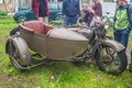 Classic military motorcycle at a vehicles show Royalty Free Stock Photo