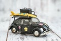 Classic Mini Black Model Car Money Box Royalty Free Stock Photo