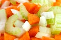 Classic mix of carrots, celery and onion all chopped up Royalty Free Stock Photo