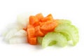 Classic mix of carrots, celery and onion all chopped up Royalty Free Stock Photo