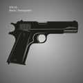 Classic 9mm pistol vector illustration. Legendary armament.