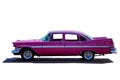 Classic model of pink vintage American car of fifties or sixties