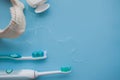 Classic and modern sonic toothbrush. Royalty Free Stock Photo