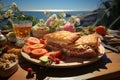 A classic Monte Cristo shines on a sunny beach picnic