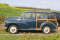 Classic Morris Minor 1000 oldtimer in Dutch polder Royalty Free Stock Photo