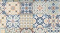 Classic mosaic ceramic tile pattern azulejo vintage tiles background