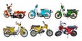 classic motorbike bundle vector illustration for any design purposes.