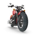 Classic Motorbike isolated on white. Front view. 3D illustration