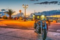 Classic motorcycle in Alghero harbor Royalty Free Stock Photo